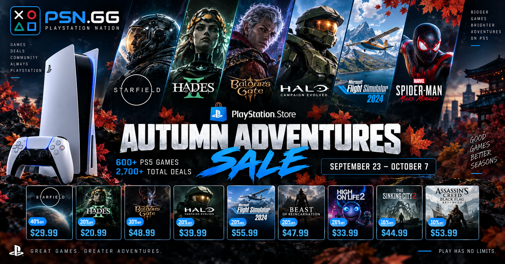 PS Store's Autumn Adventures Sale Runs to 7 October — and the Deepest Cuts Are on Xbox Games